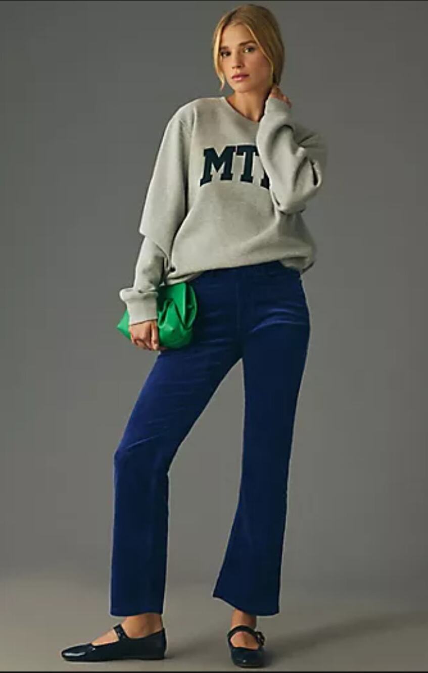 NWT Pilcro Yaya Mid-Rise Corduroy Crop Flare Jeans-24 waist